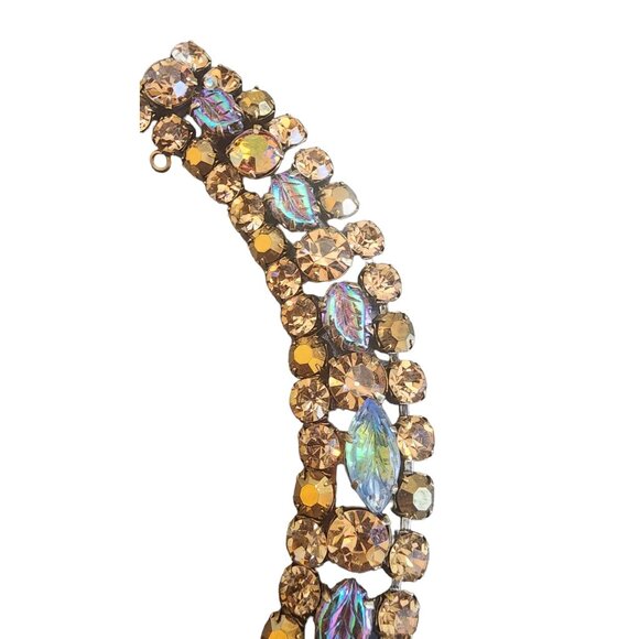 Vintage Signed Regency Sapphirine & Rhinestone Bracelet (A2585) - Picture 3 of 6